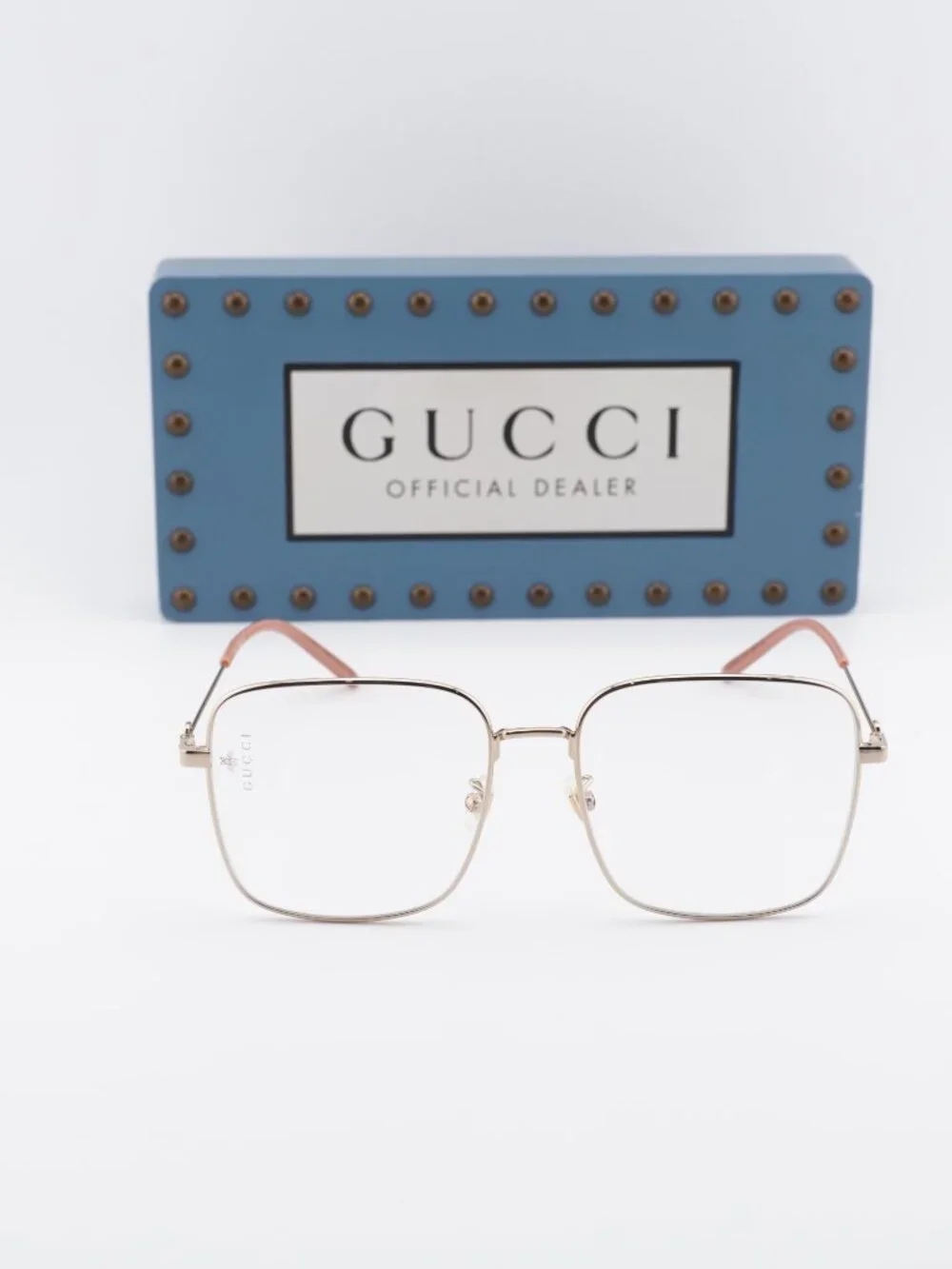 Gucci GG0445O 001 Square Eyeglasses – Gold 56mm